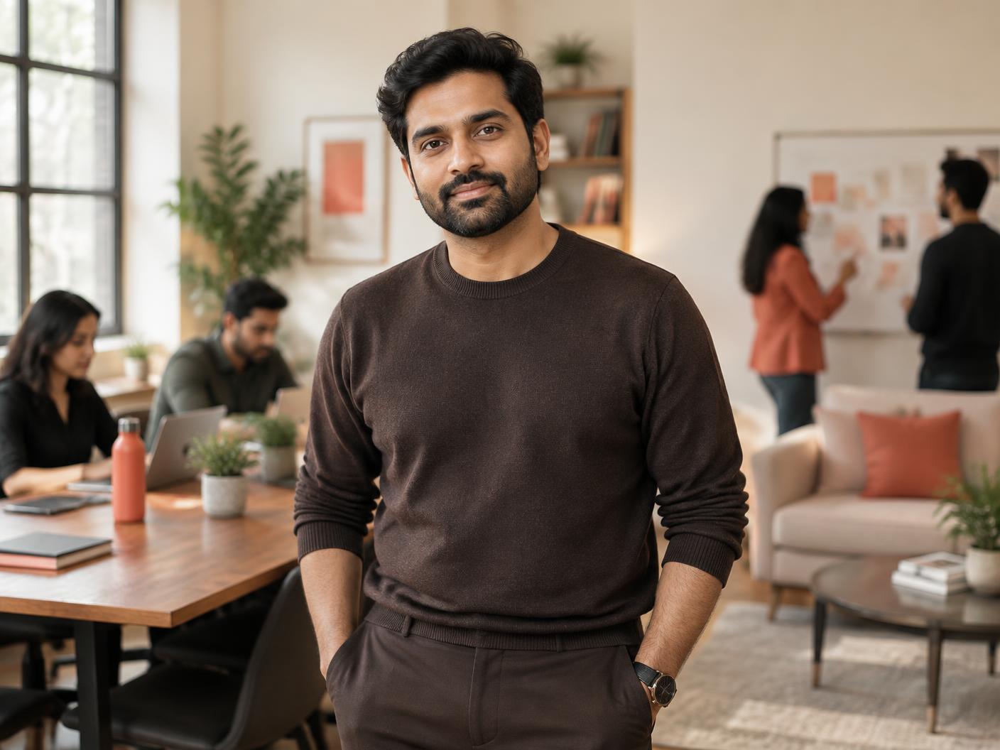 Cruxfinder founder in a modern agency studio